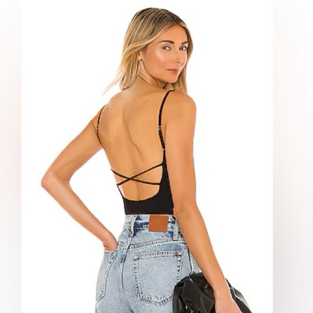 Free People Black Bodysuit Size M